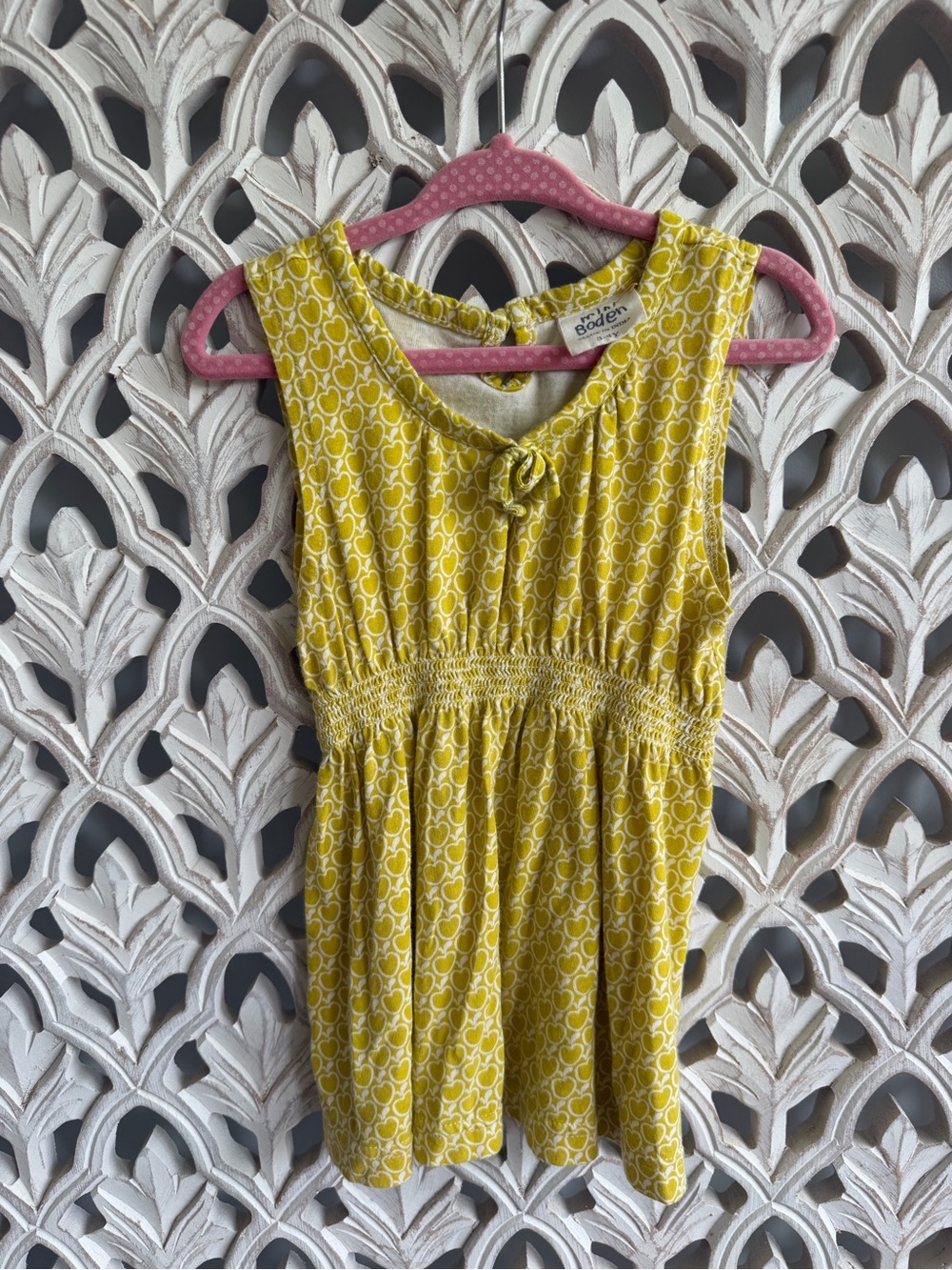 Mini Boden Yellow Apple-Print Top, 3-4Y